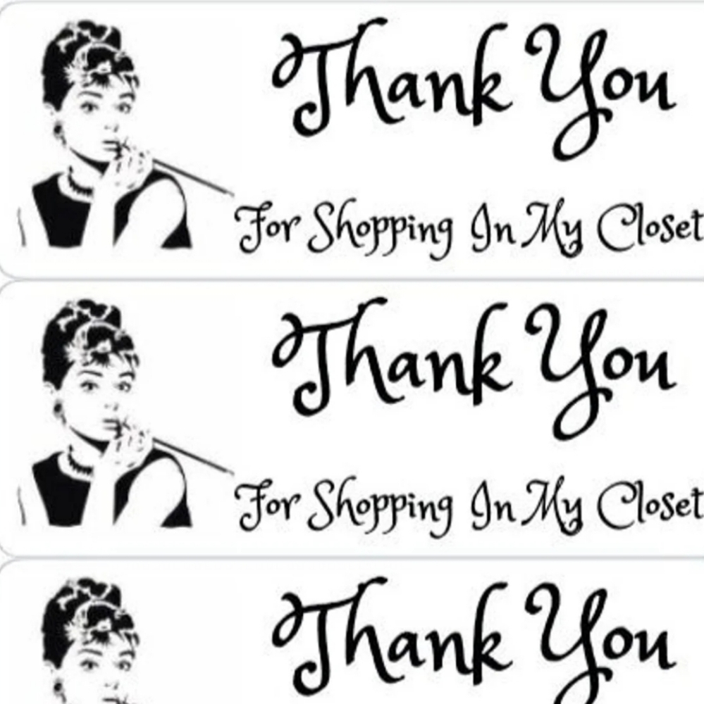 Thank You Stickers Celebrity Audrey Hepburn Label
